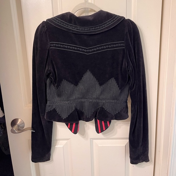 Rare vintage black velvet cropped blazer - Picture 3 of 8